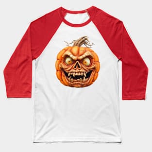 Zombie-Inspired Jack O' Lantern Design: Funny Halloween Baseball T-Shirt